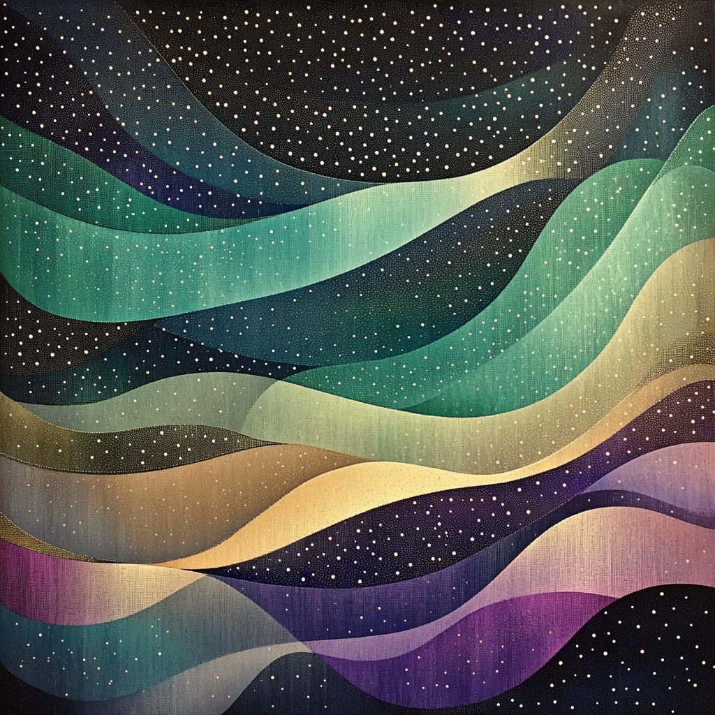 Georges Seurat Inspired Geometric Aurora paint by numbers