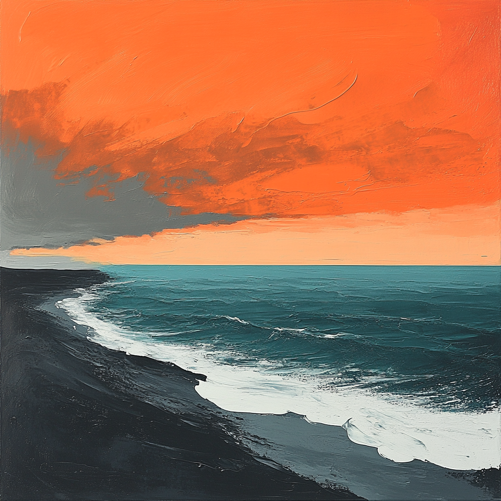 Munch Inspired Lonely Shore DIY paint by numbers