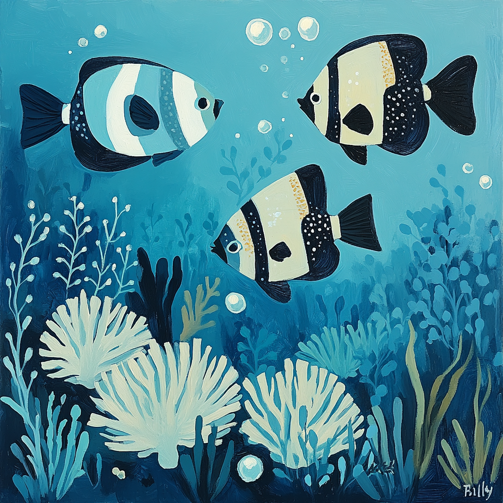Leonardo Da Vinci Inspired Aurora Reef Number painting