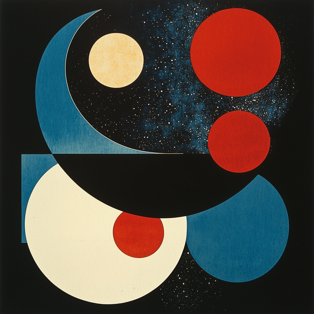 Kazimir Malevich Inspired Cosmic Dimensions Number Painting