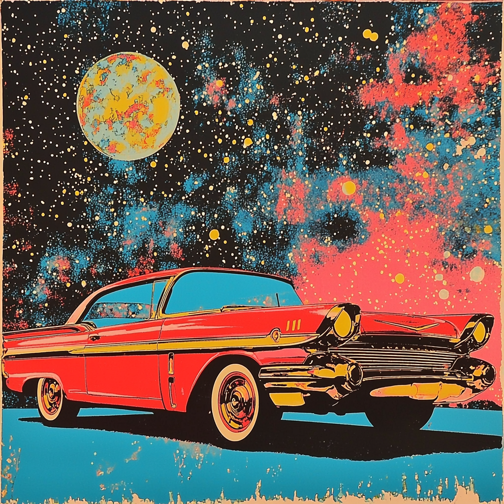 Andy Warhol Inspired Cosmic Vintage Vehicles Paint By Numbers Kits