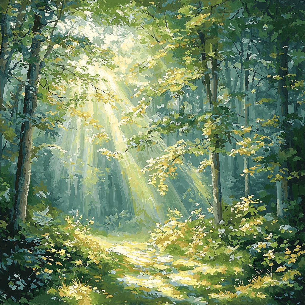 Leonardo Da Vinci Inspired Gentle Forest Light Numbered Painting Kits