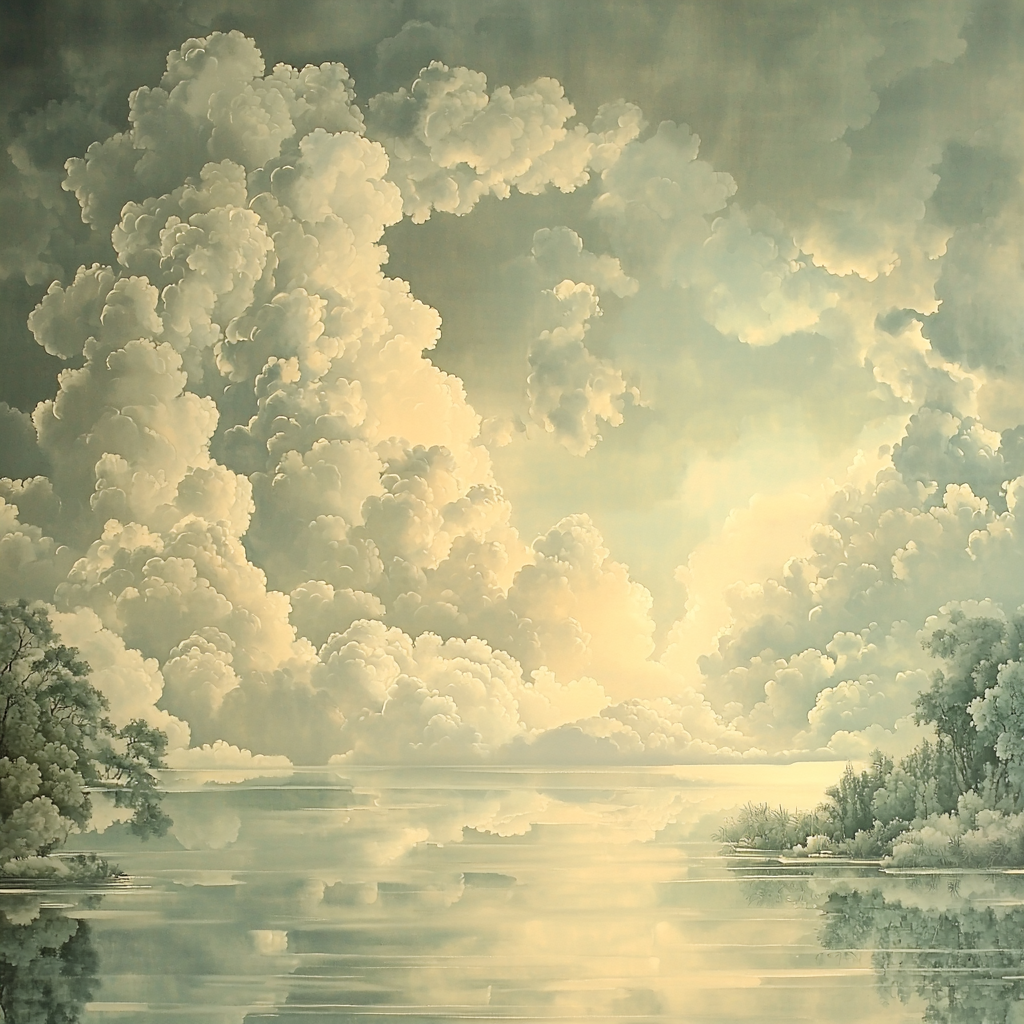 Zhao Mengfu Inspired Solitude Among Floating Clouds DIY Paint By Numbers