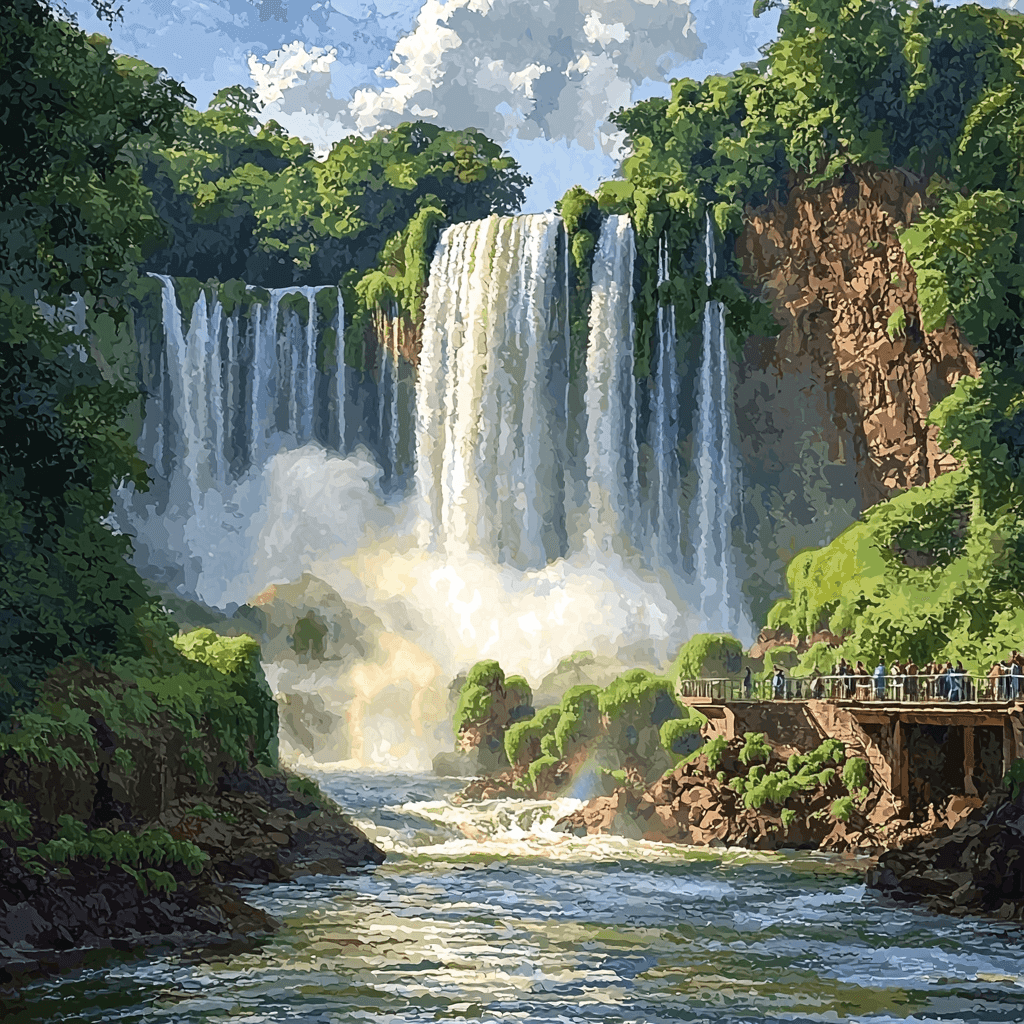 Iguazu Falls Paint By Color