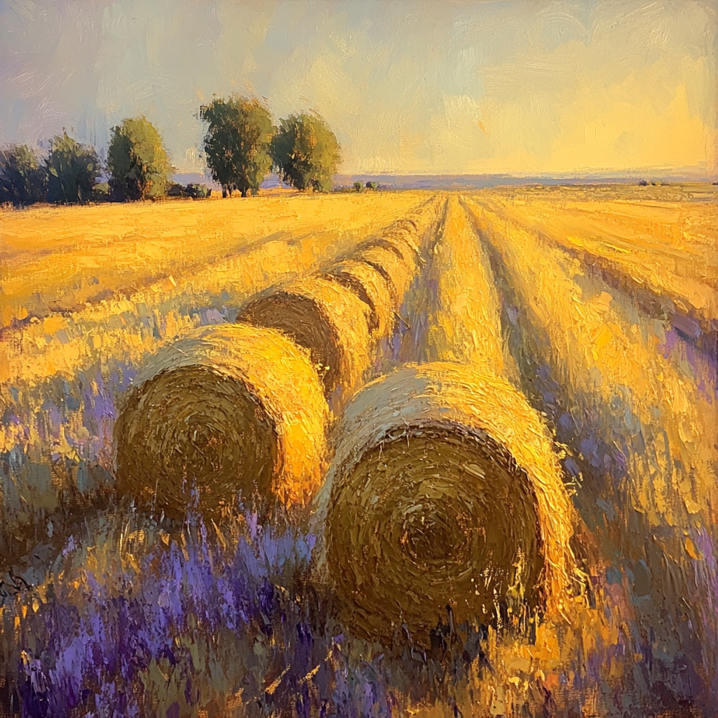 Claude Monet Inspired Haystacks Golden Sunset Number painting