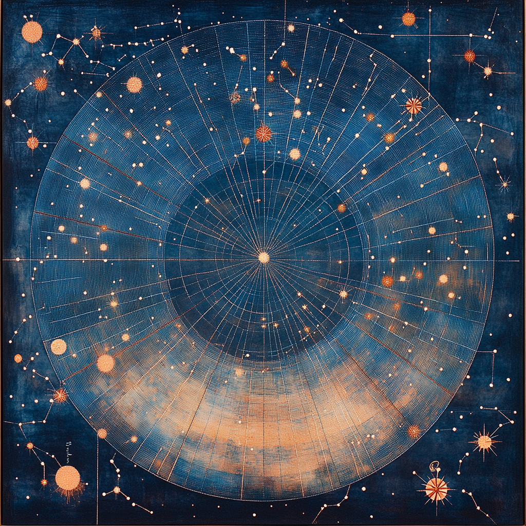 Georges Seurat Inspired Celestial Cartography paint by number
