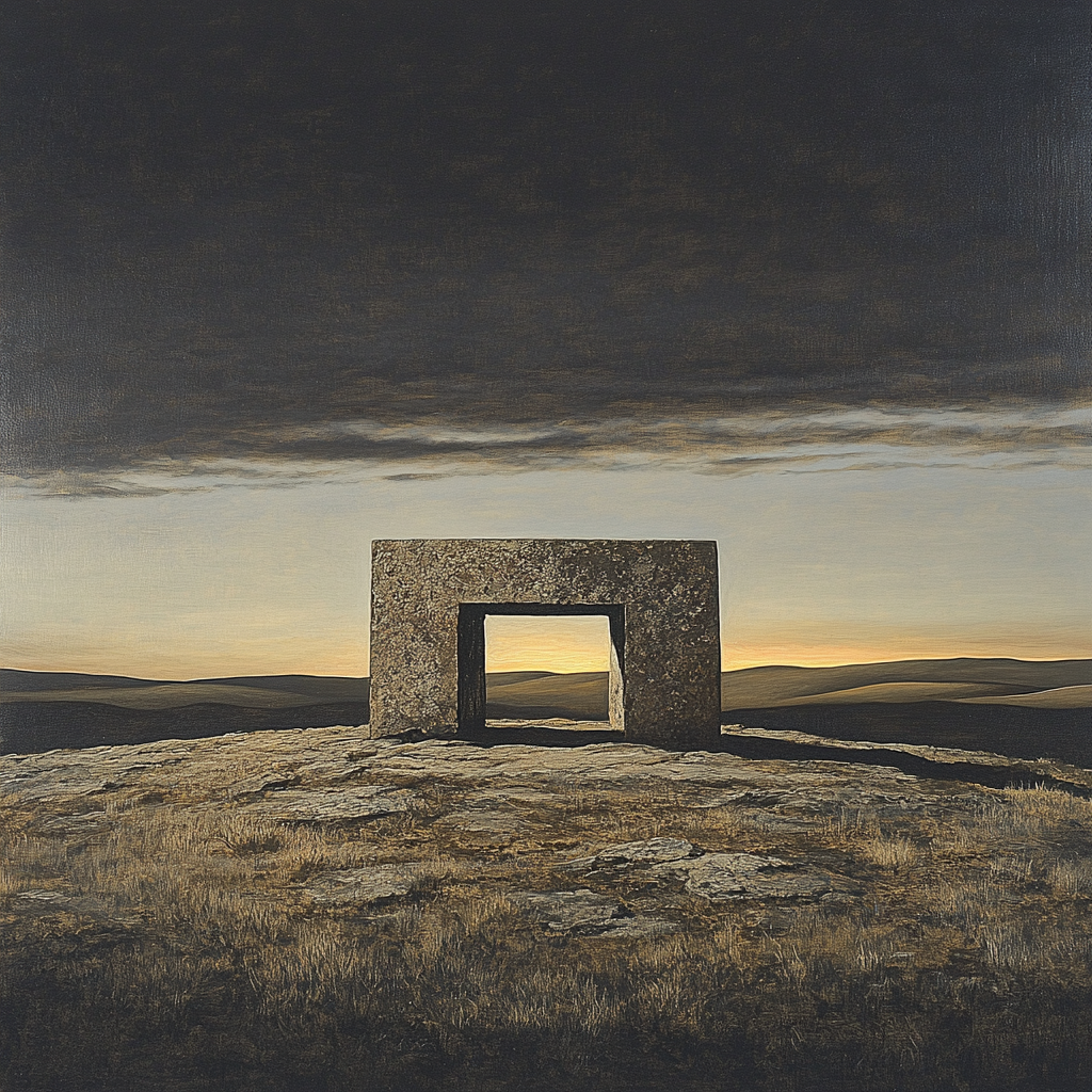 Francisco Goya Inspired Weathered Stone Altar At Dusk painting number kit