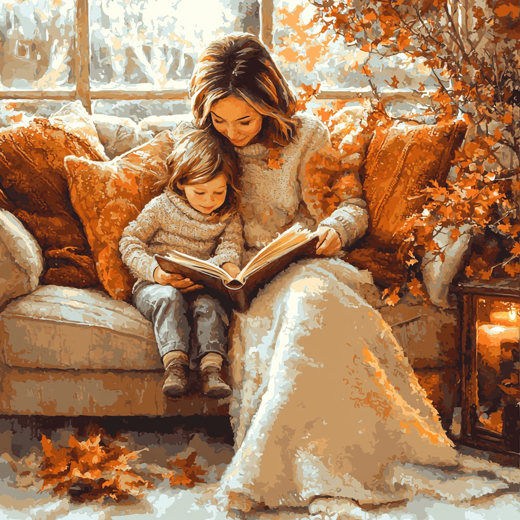 Cuddle Time With Mom Painting Number Kit