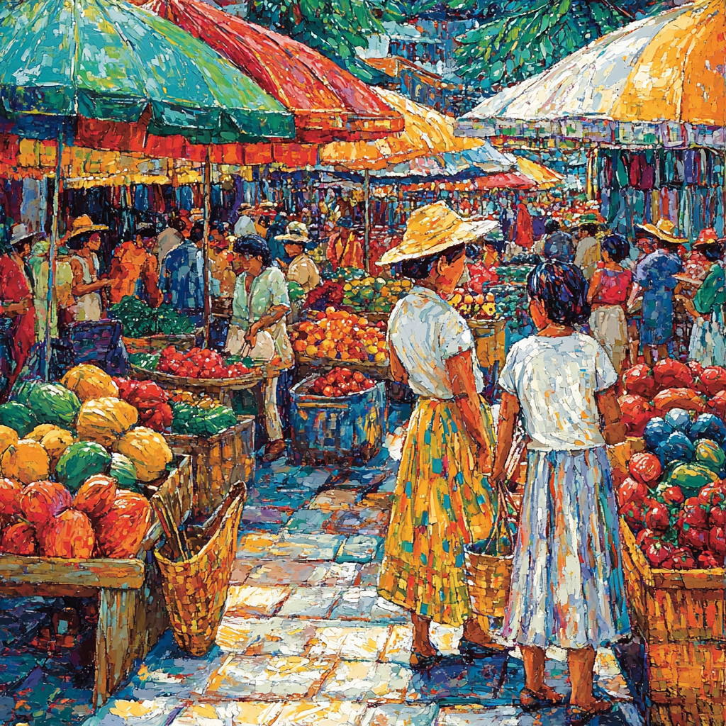 Diego Rivera Inspired Bright Bazaar Of Cultures Painting Number Kit