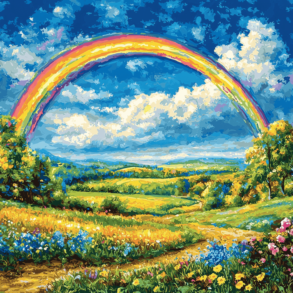 Claude Monet Inspired Chasing Rainbows Paint By Numbers Art