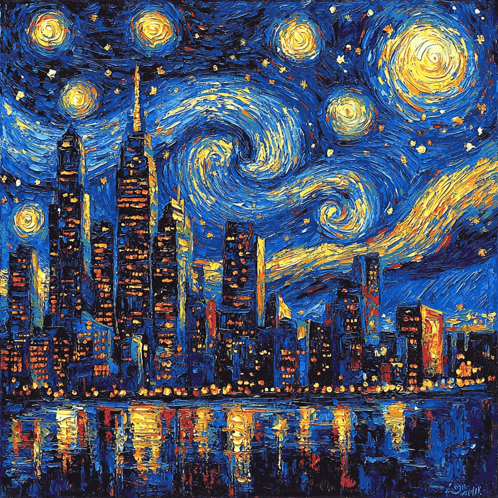 Vincent Van Gogh Inspired Electric City Nights Paint By Numbers