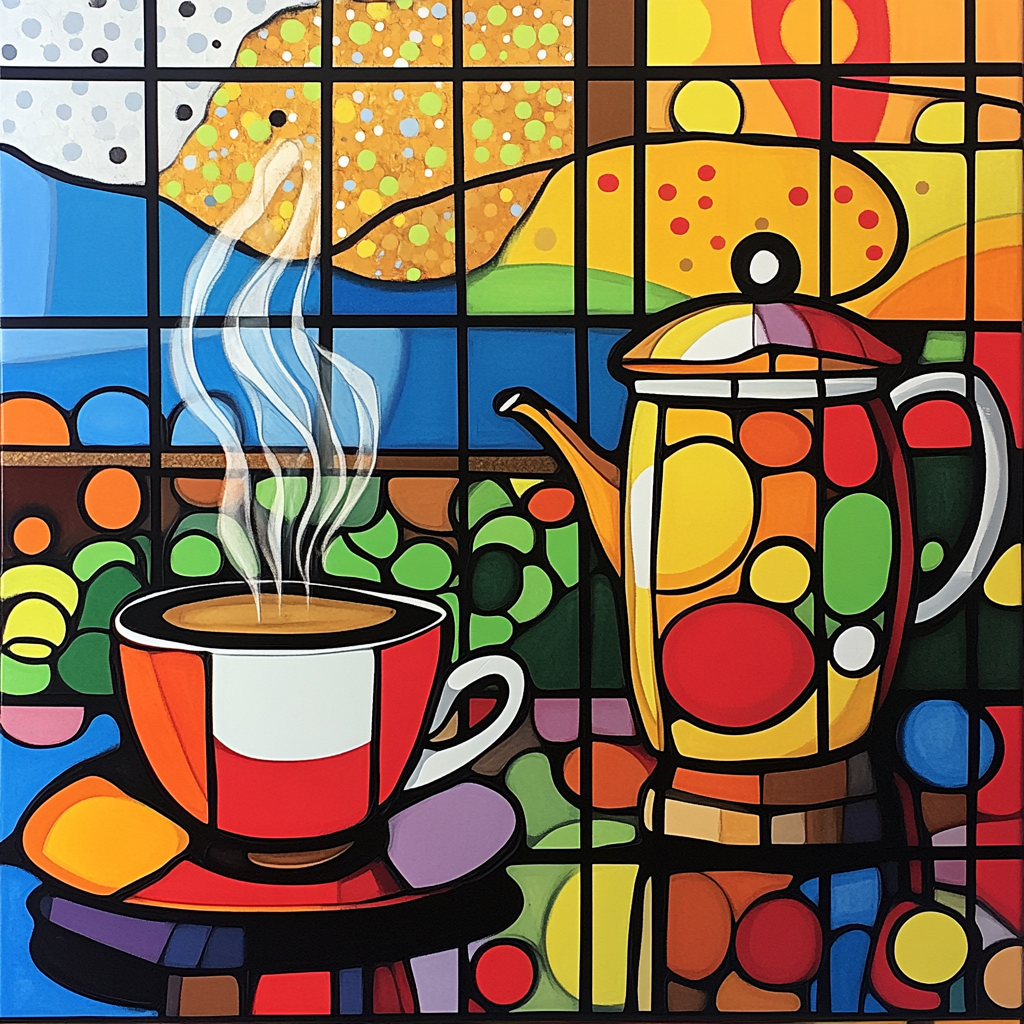 Roy Lichtenstein Inspired Still Life With Coffee painting number kit