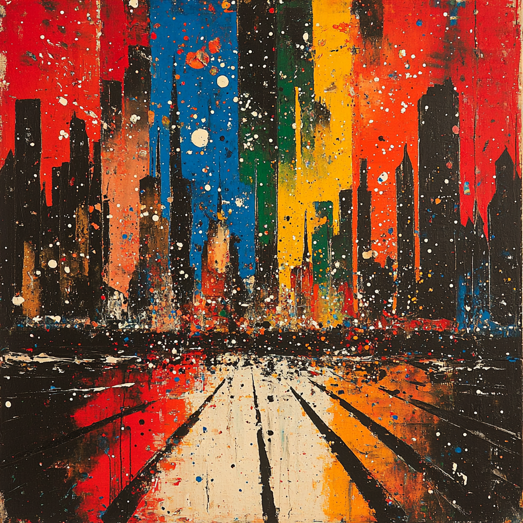 Jackson Pollock Inspired River City Energy Painting by numbers kit