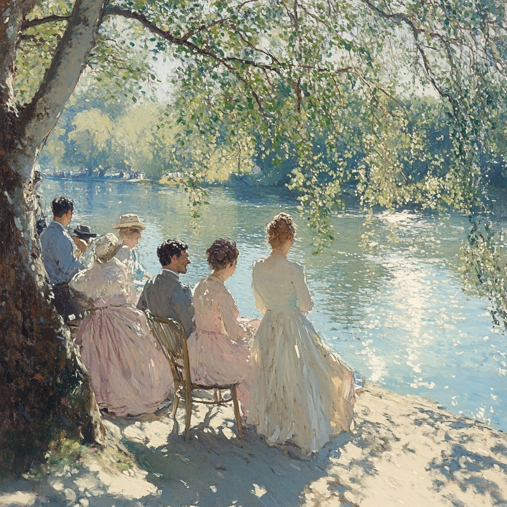 Berthe Morisot Inspired Riverside Afternoon paint by numbers