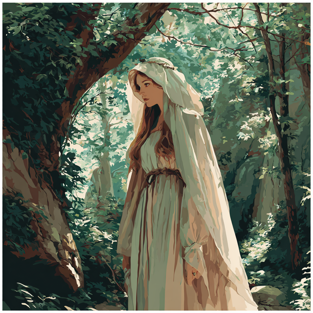 John William Waterhouse Inspired Mythic Forest Number painting