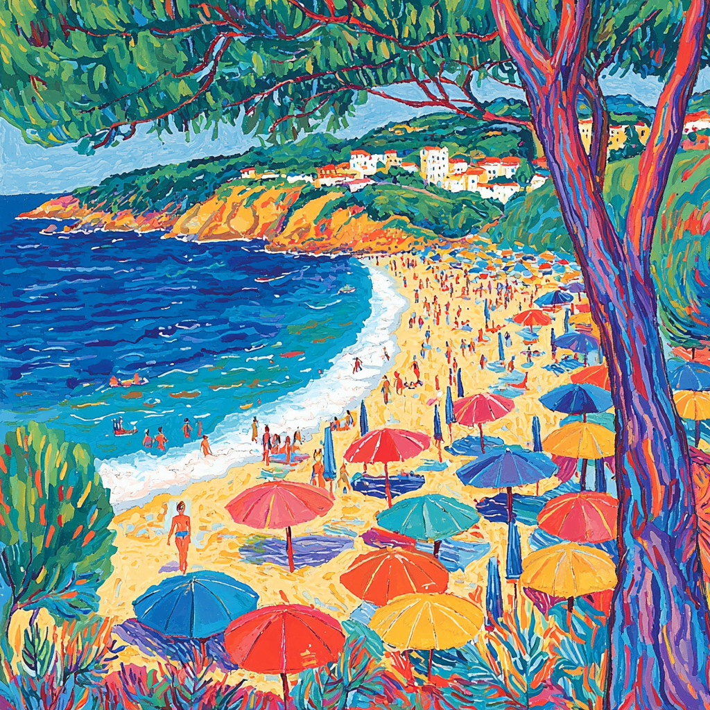 Paul Signac Inspired Colorful Coastal Retreat Number Painting