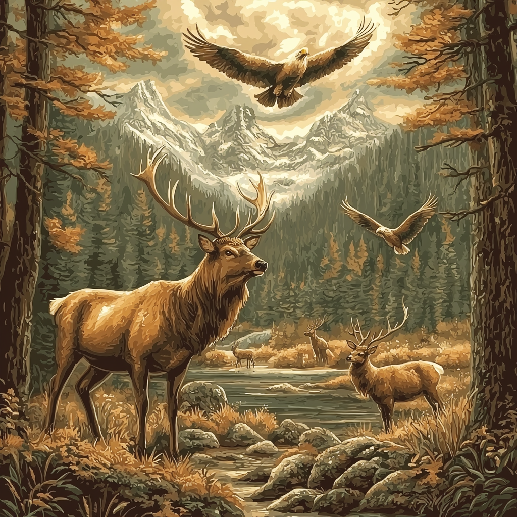 Landseer Inspired Landseer's Noble Animals Number Painting