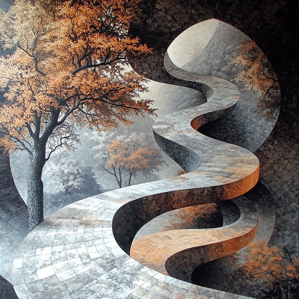 M.C. Escher Inspired Illusionary Dimensions Numbered Painting Kits