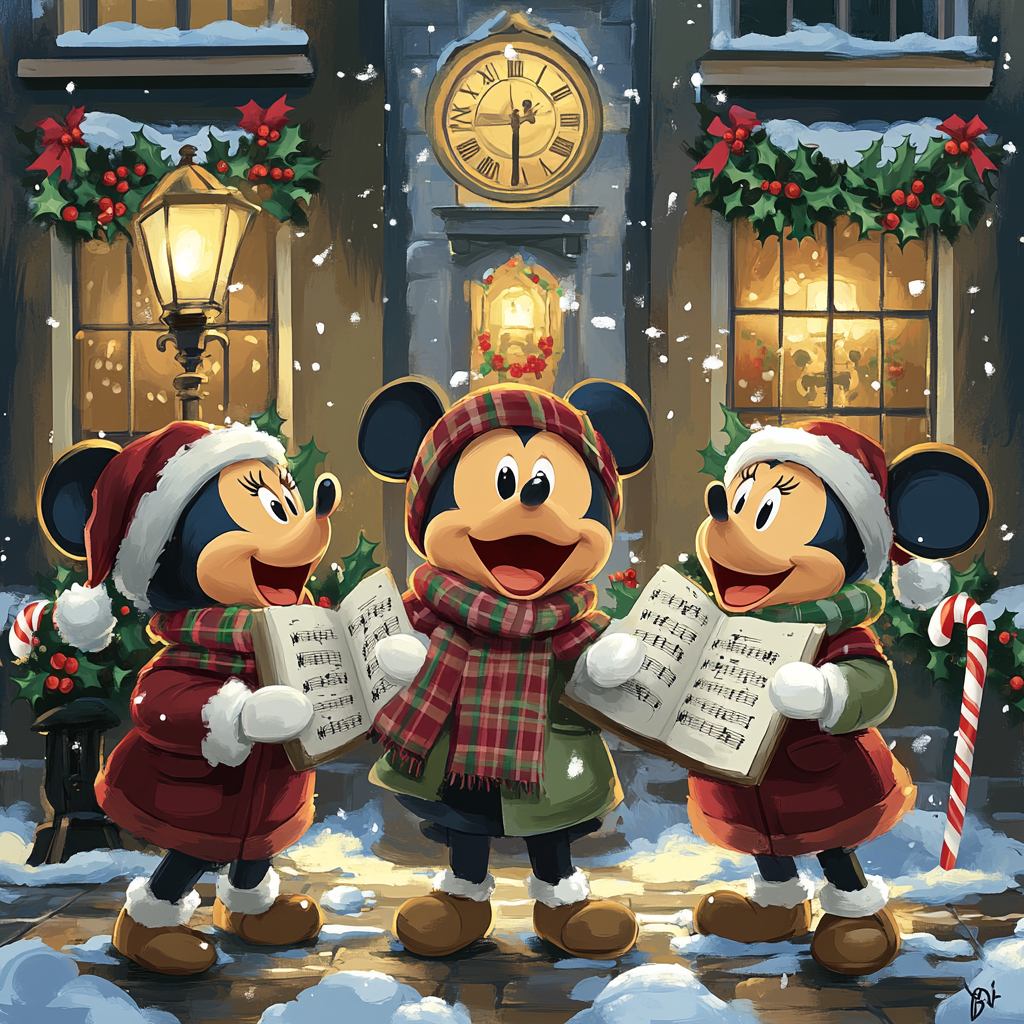 Mickey Carolers At Midnight Plaza DIY paint by numbers