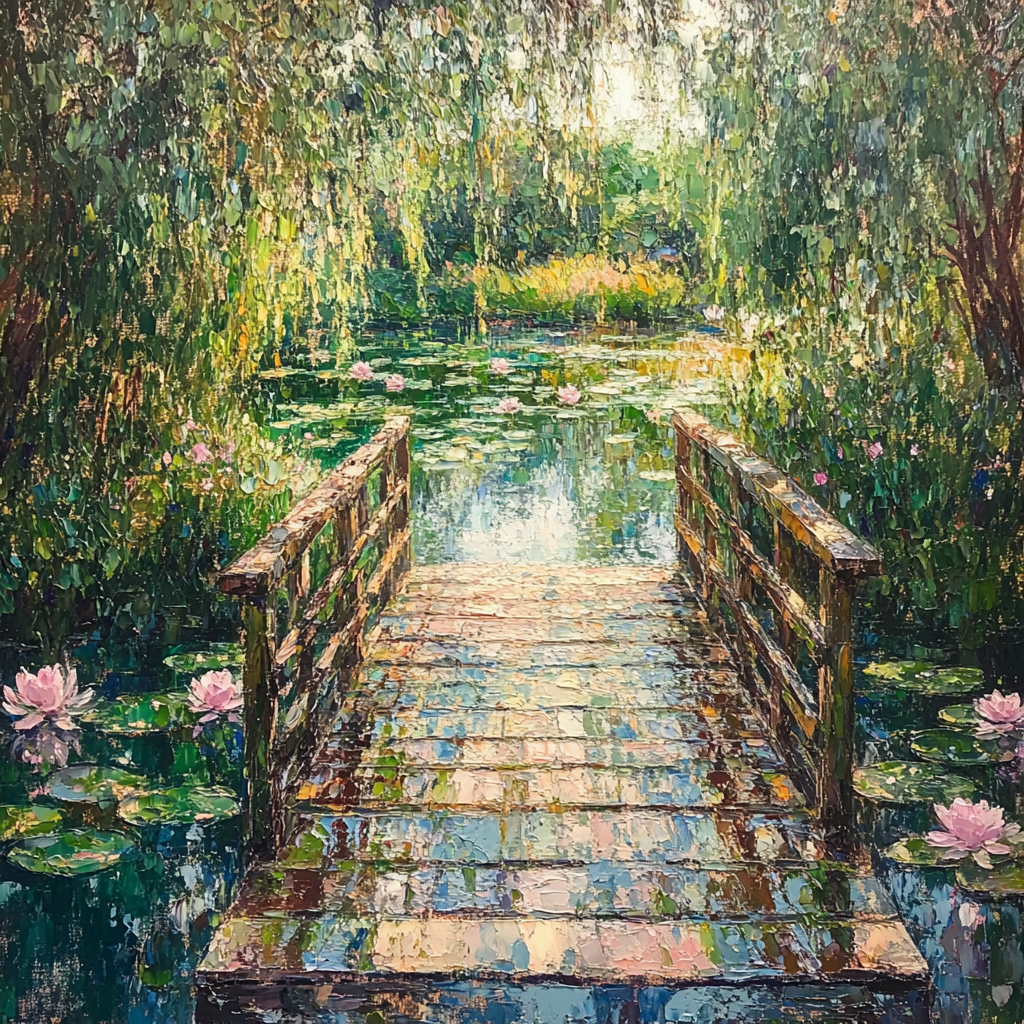 Claude Monet Inspired Giverny Bridge After Rain Paint by numbers art