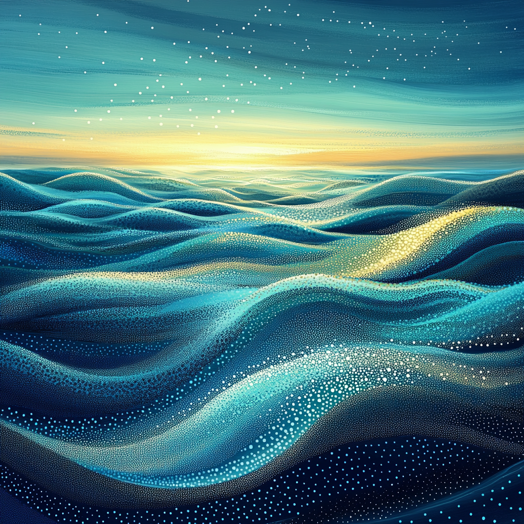 Georges Seurat Inspired Oceanic Current Abstraction paint by number