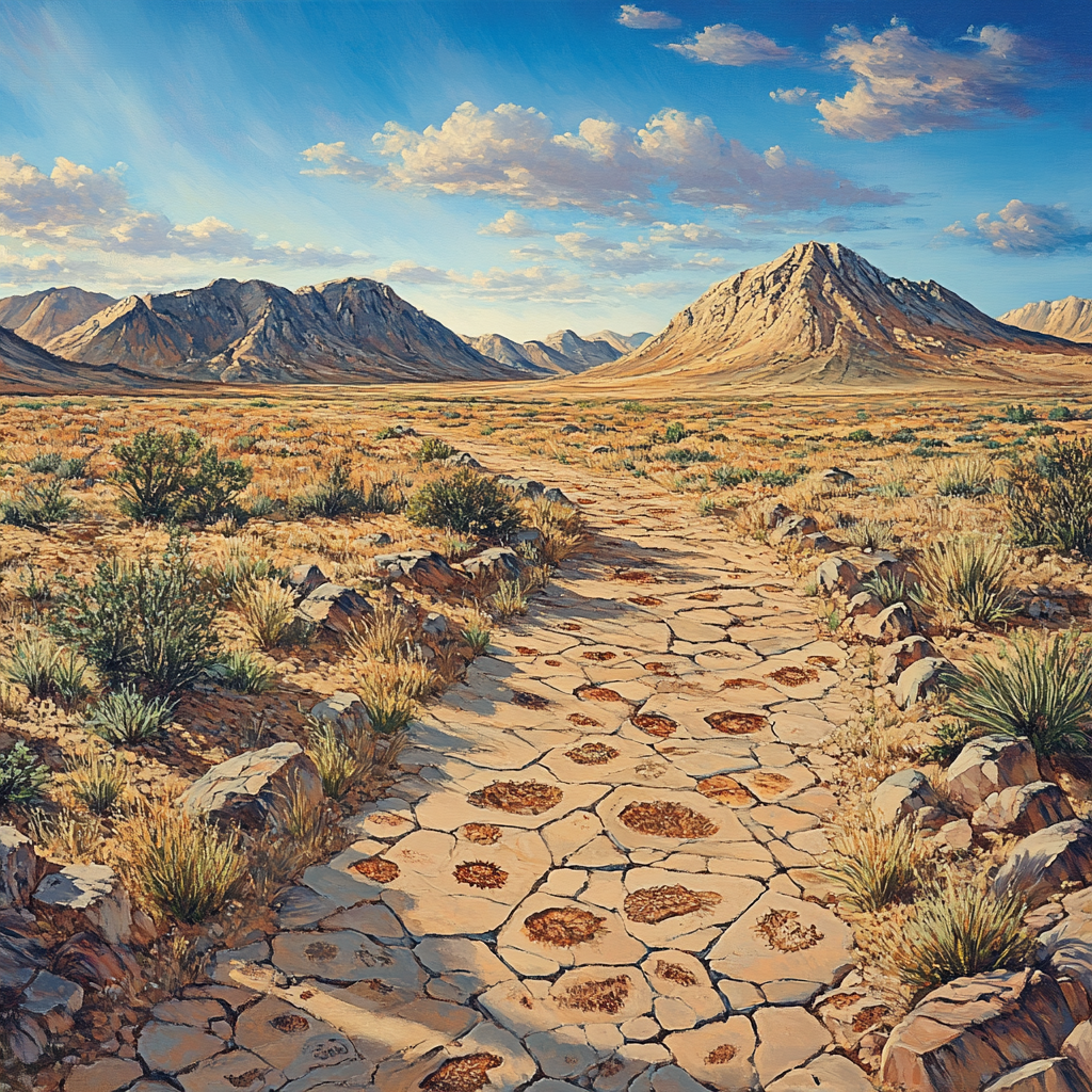 Leonardo Da Vinci Inspired Fossilized Landscape paint by number