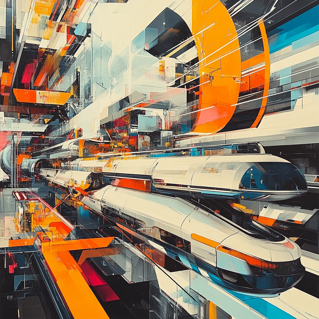 Boccioni Inspired Futuristic Cityscape Painting by numbers kit