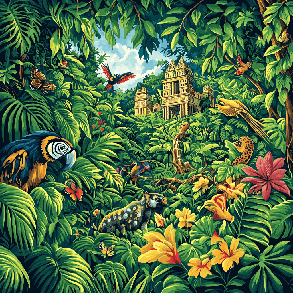Henri Rousseau Inspired Animal Kingdom Paint By Numbers Kits