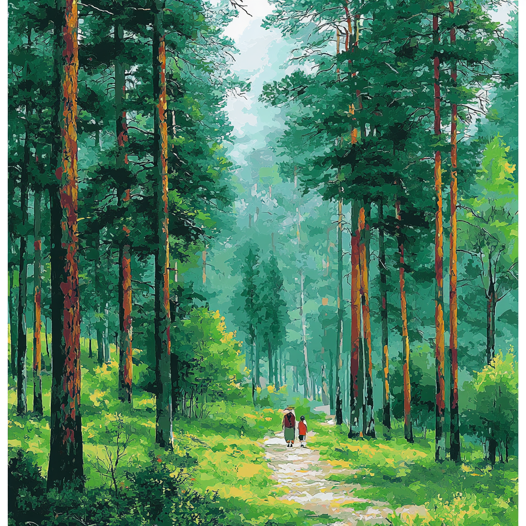 Under The Whispering Pines Paint By Number