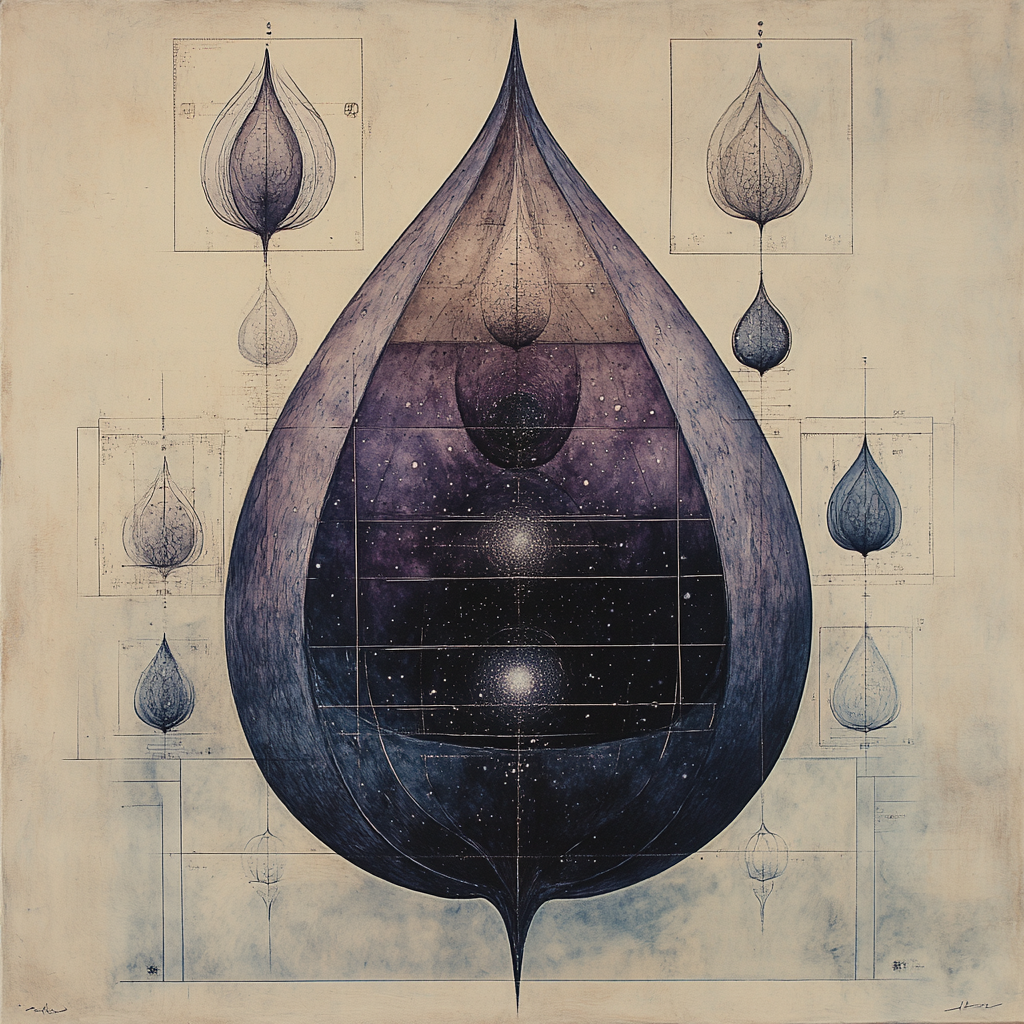 Leonardo Da Vinci Inspired Nebula Seed Pod Paint by numbers art