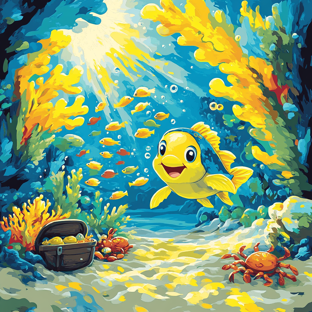 Flounder Reef Race Paint by numbers art