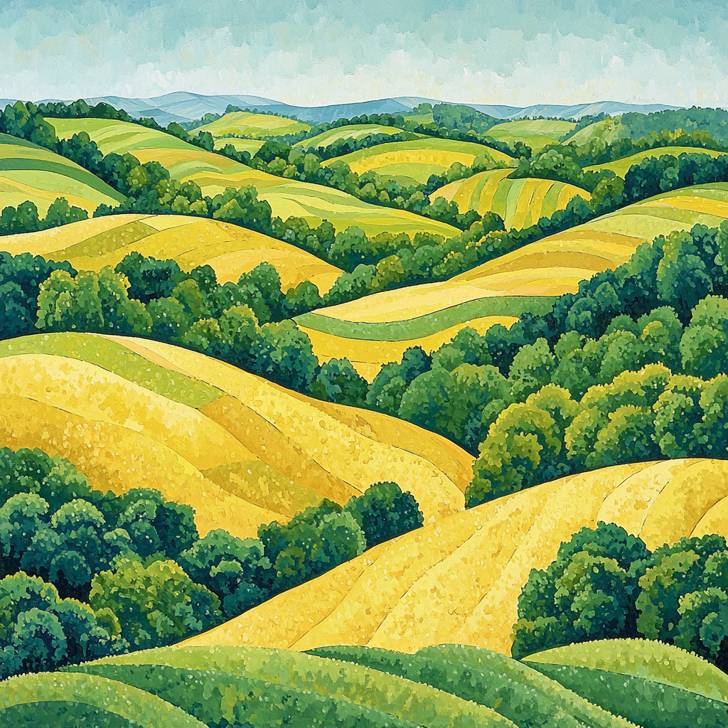 Georges Seurat Inspired Harmonic Fields Paint By Number