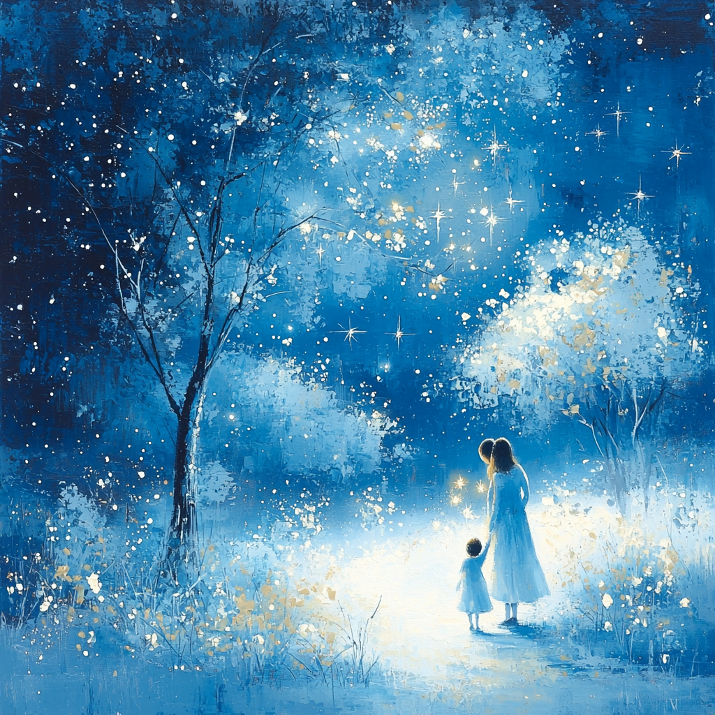 A Mother's Love Under The Stars Painting Number Kit