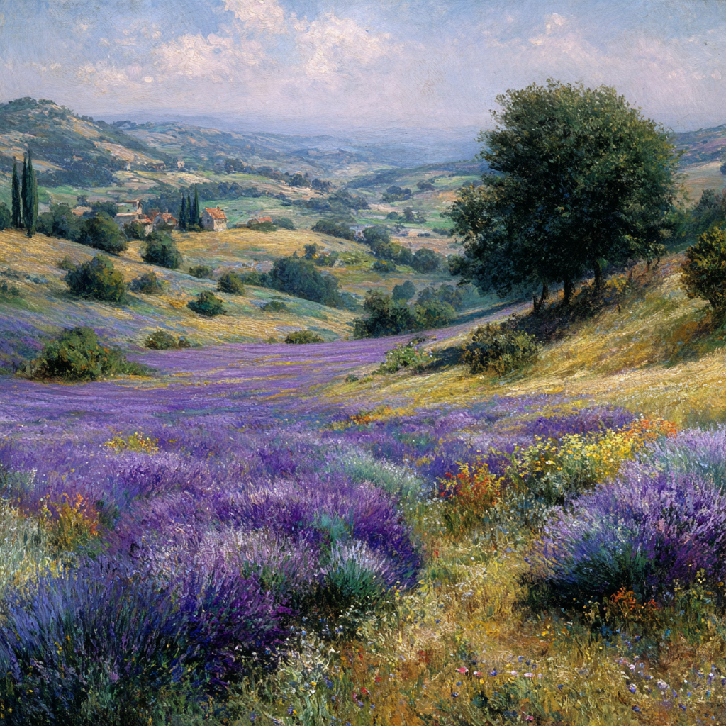 Claude Monet Inspired Lavender Field Number painting