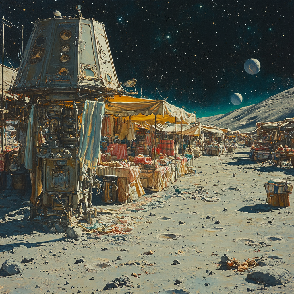 Dali Inspired Lunar Bazaar Numbered painting kits