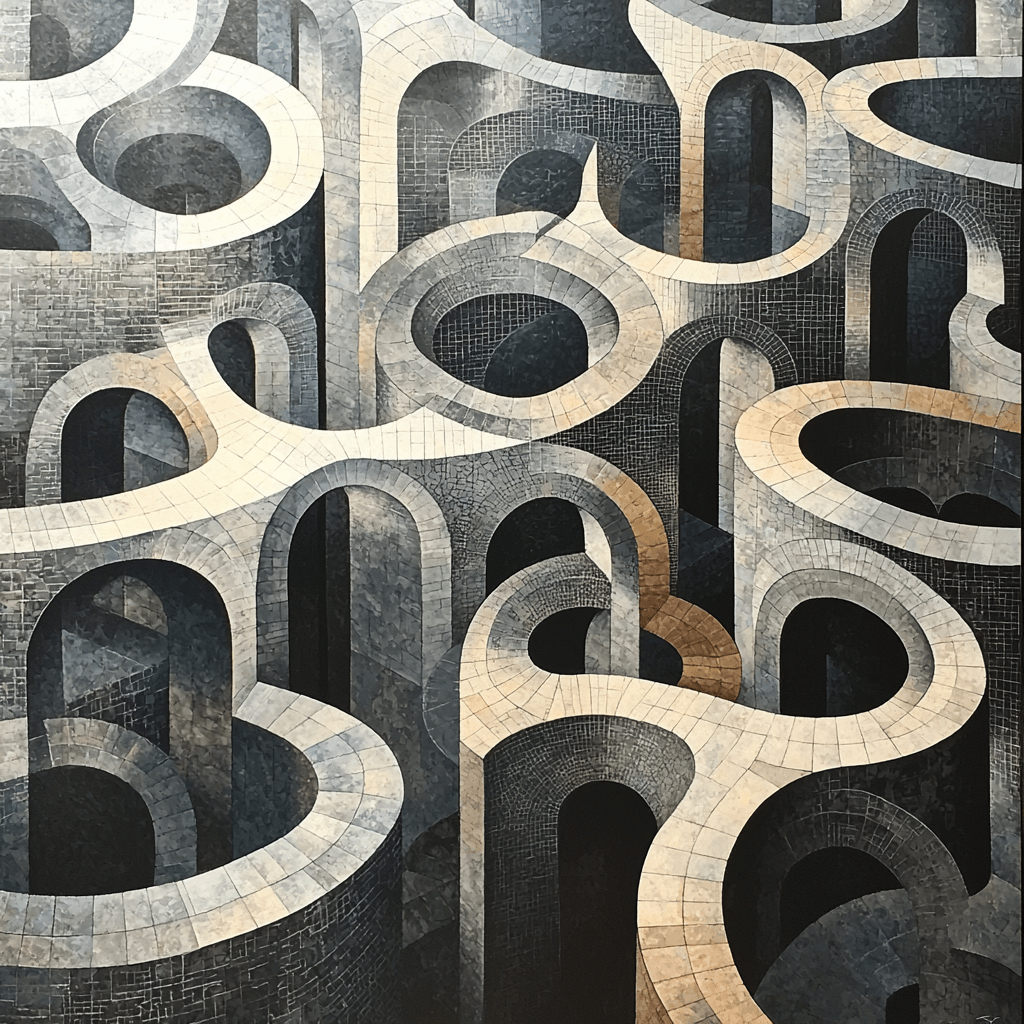 M.C. Escher Inspired Paradoxical Dimensions Numbered Painting Kits