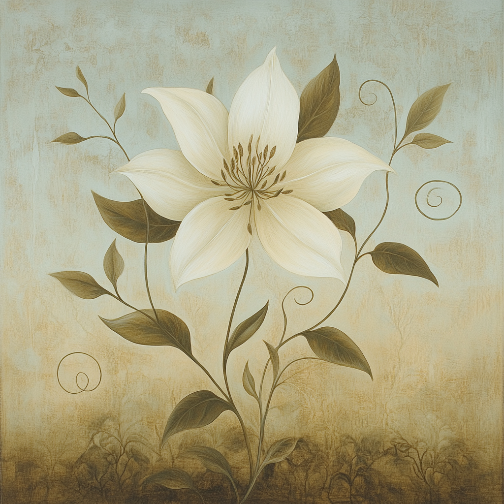 Leonardo Da Vinci Inspired Celestial Botany painting number kit