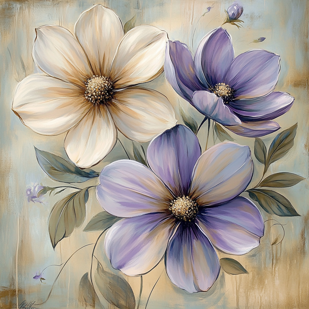 Michelangelo Inspired Luminous Flora Numbered painting kits