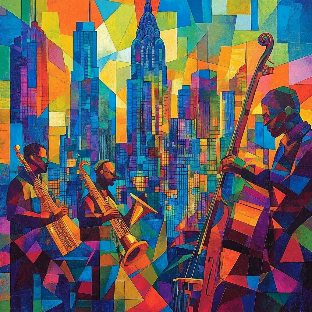 Picasso Inspired Musical Cityscape Paint by numbers art