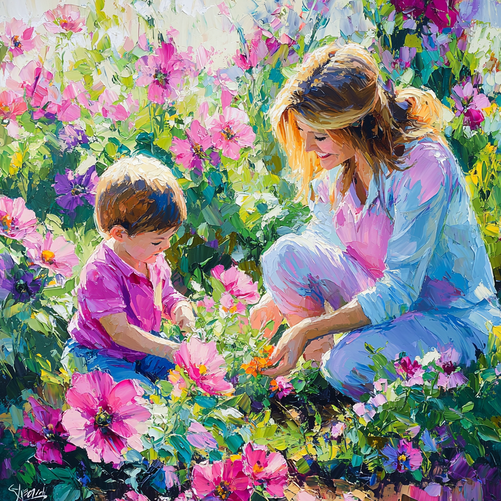 A Garden Of Love Number Painting