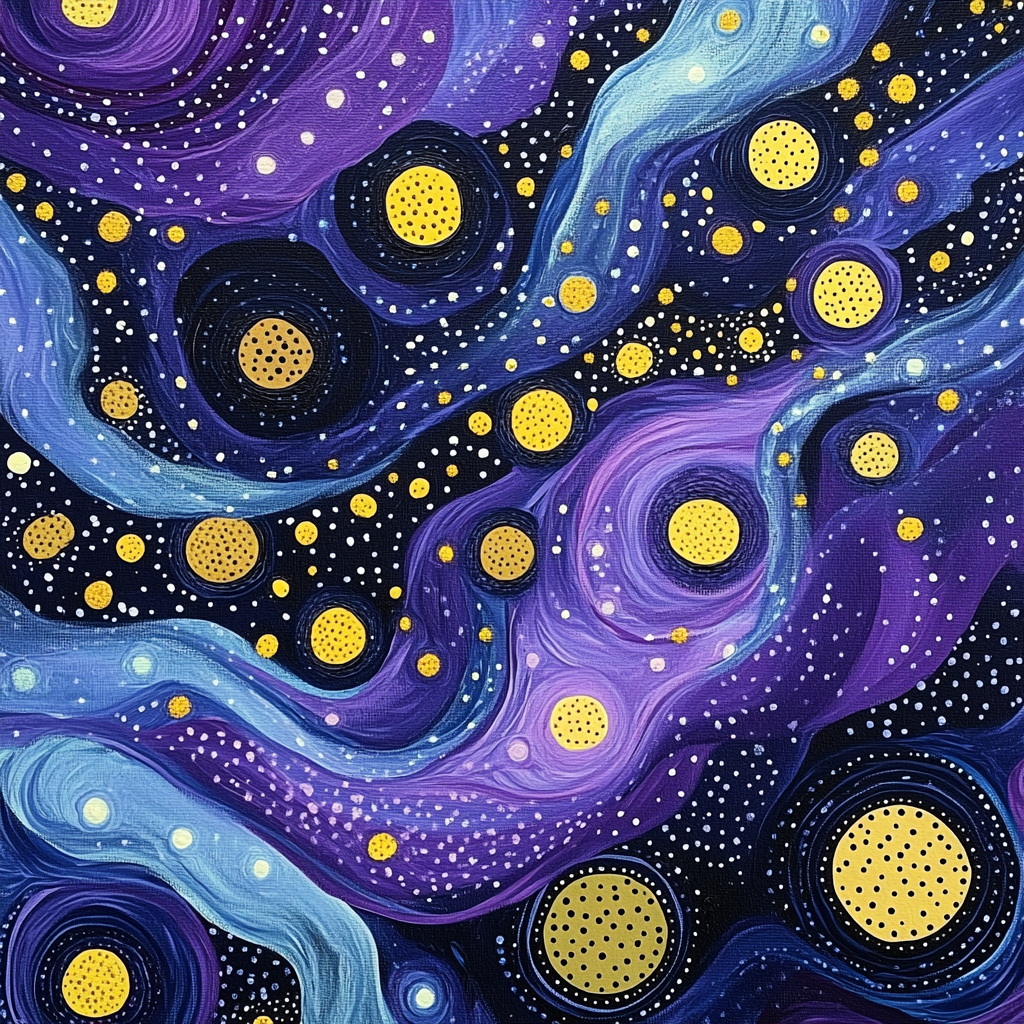 Yayoi Kusama Inspired Nebular Reverie paint by number