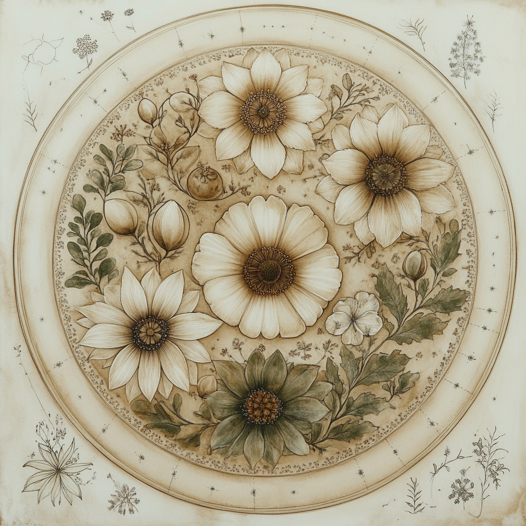 Leonardo Da Vinci Inspired Botanical Constellation Painting by numbers kit