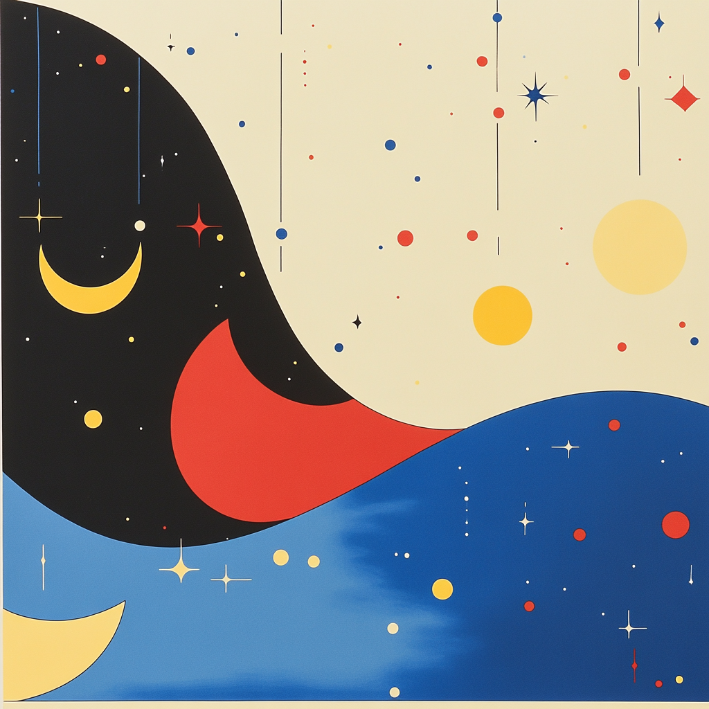 Joan Miró Inspired Premium Celestial Lattice Paint by numbers art