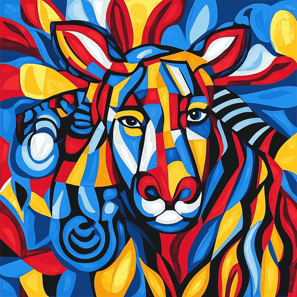 Pablo Picasso Inspired Cubist Wildlife Expedition DIY Paint By Numbers