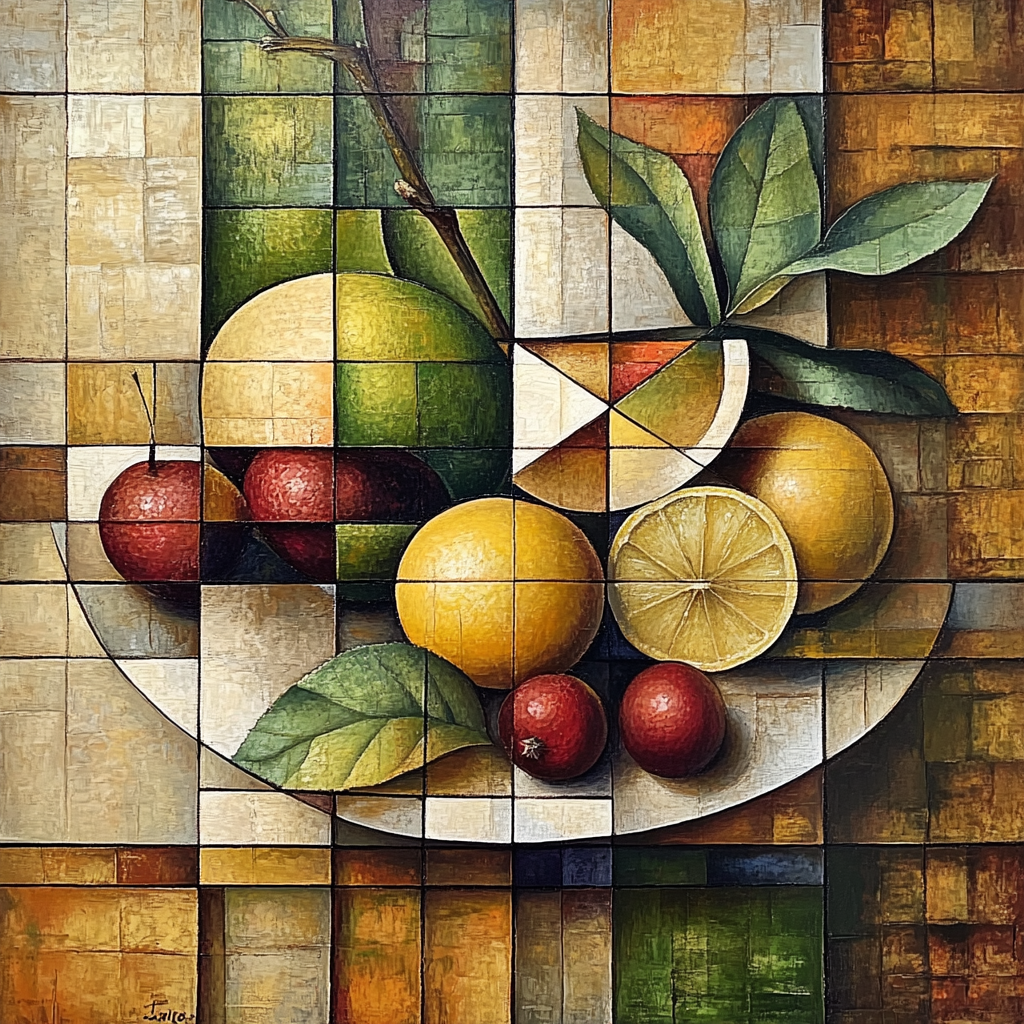 Pablo Picasso Inspired Still Life With Fruit Paint by numbers art