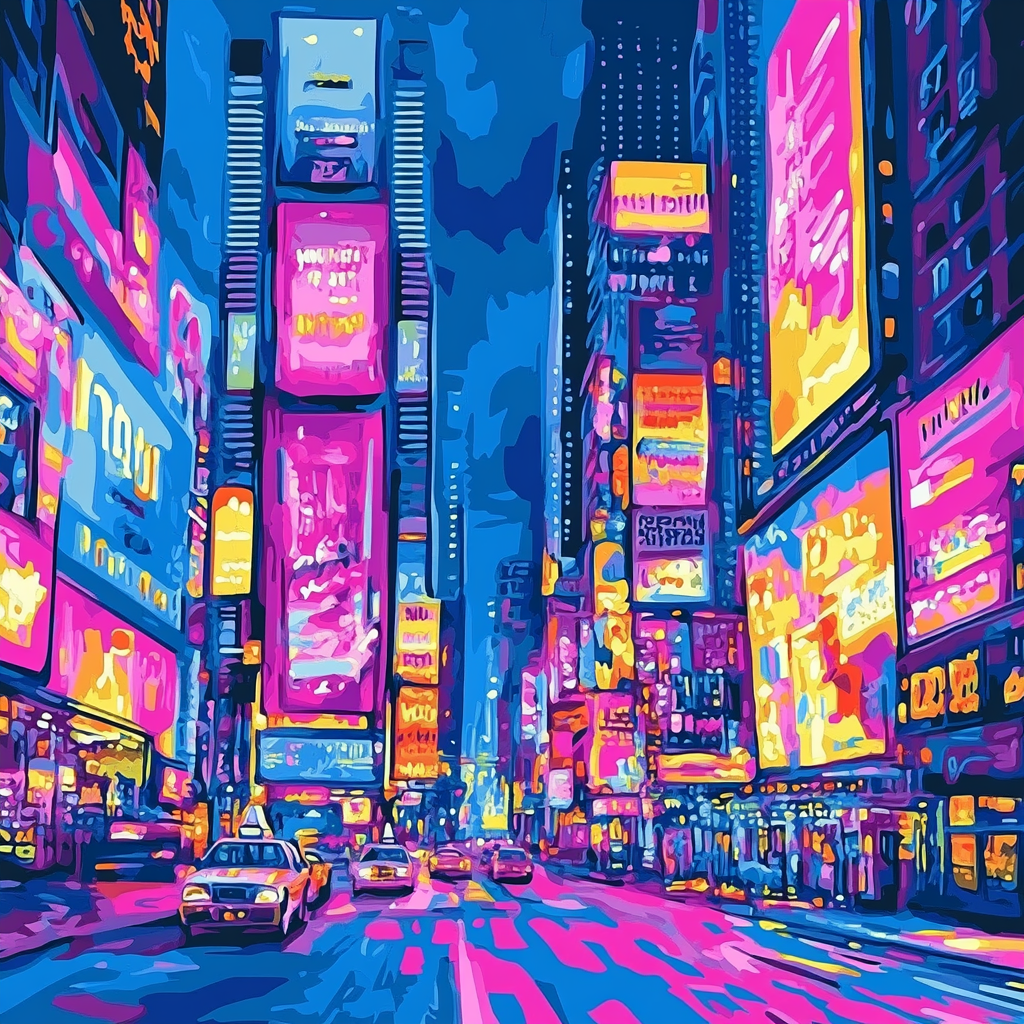 Andy Warhol Inspired Pop Art Citylights Painting by numbers kit