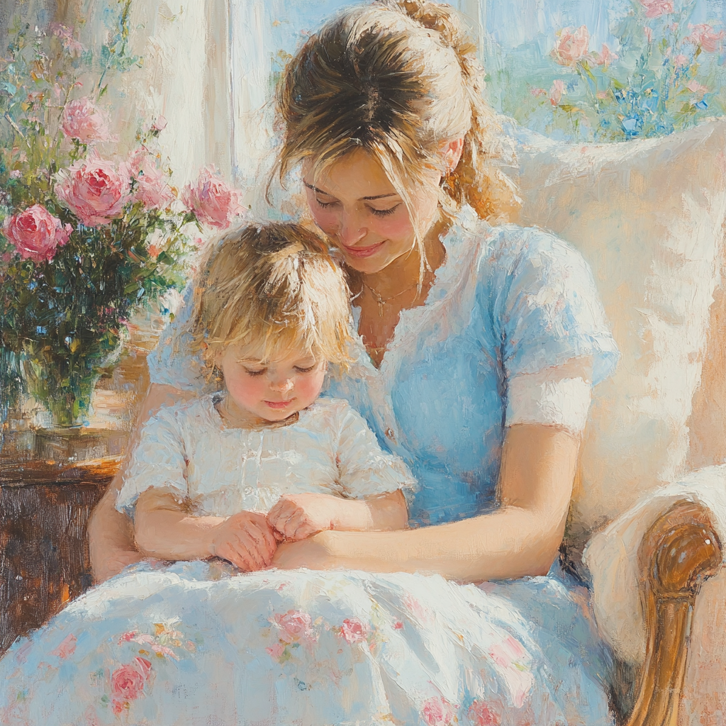 Mary Cassatt Inspired Mothers Embrace Painting by numbers kit