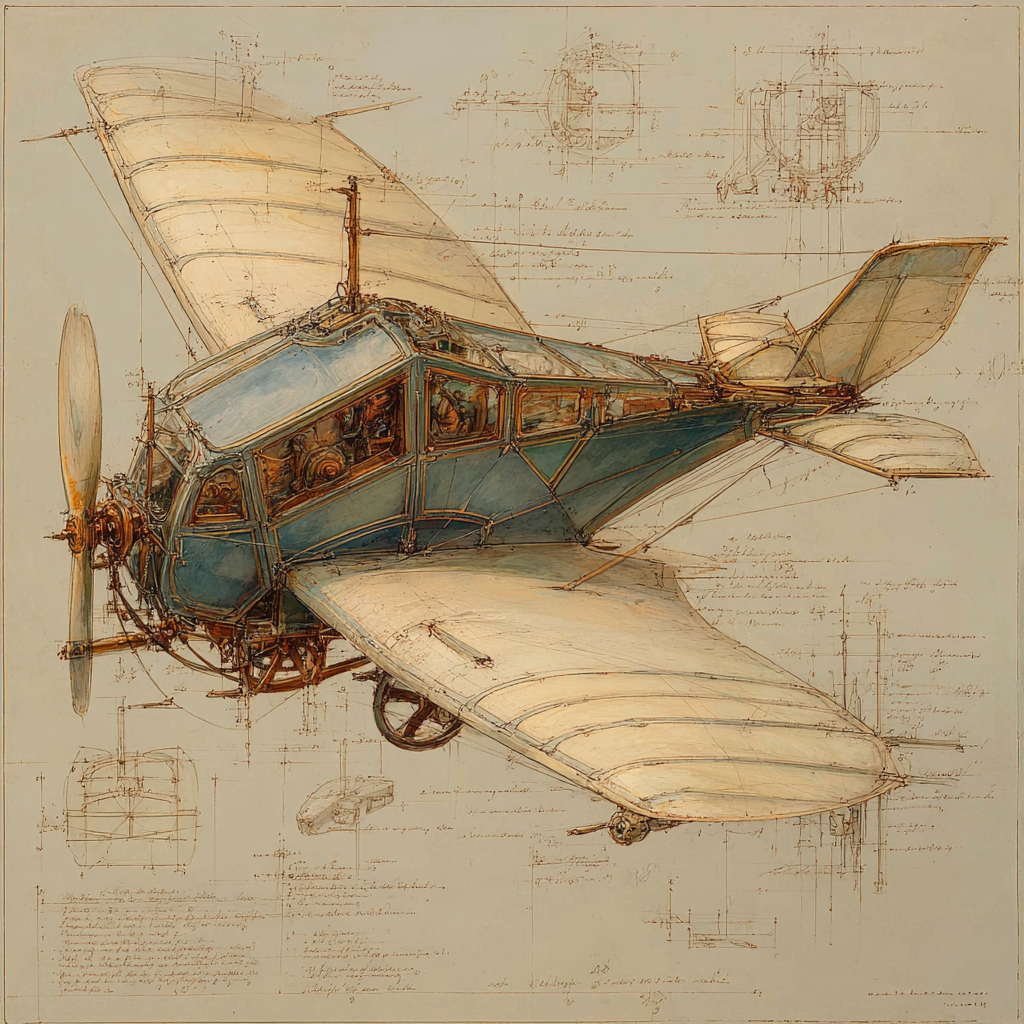 Leonardo Da Vinci Inspired Inventors Sketch Paint by numbers art