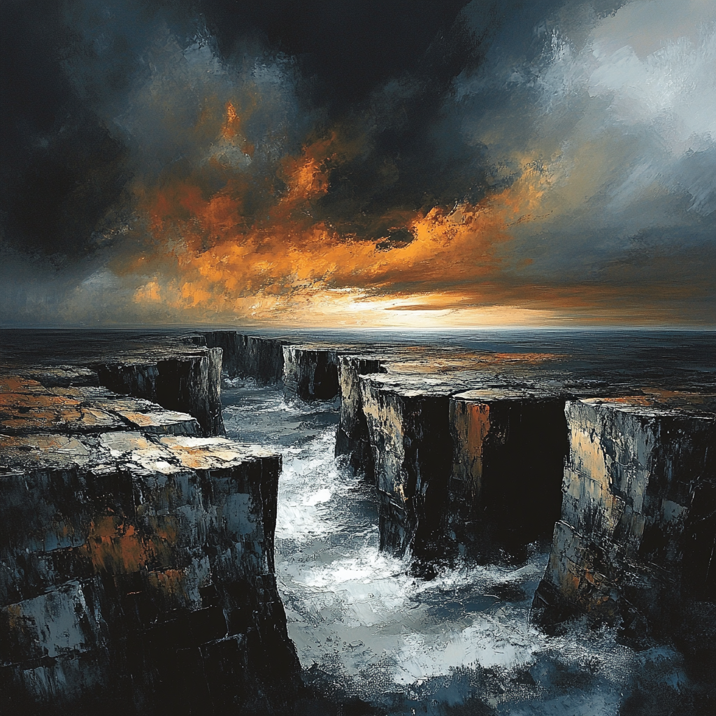 Francisco Goya Inspired Bleeding Sky Over Wraithlike Cliffs Paint by numbers art