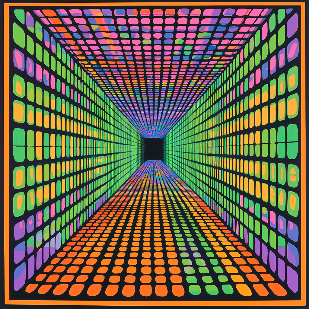 Victor Vasarely Inspired Psychedelic Geometric Wonders Painting By Numbers Kit